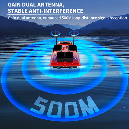 V803 4-Compartment Dual-Antenna RC Bait Boat