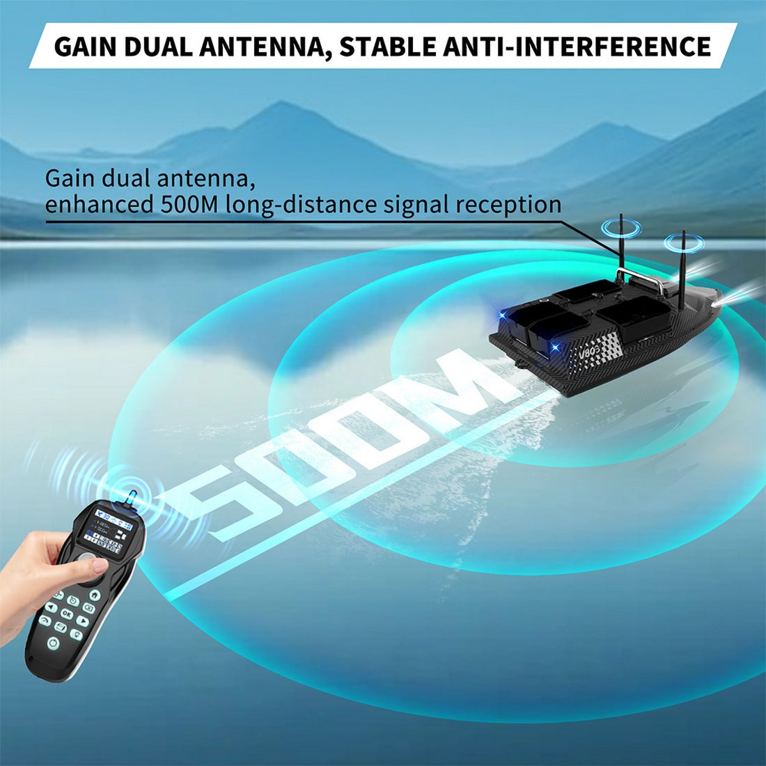 V803 PRO GPS Smart Bait Boat with 4 Hoppers