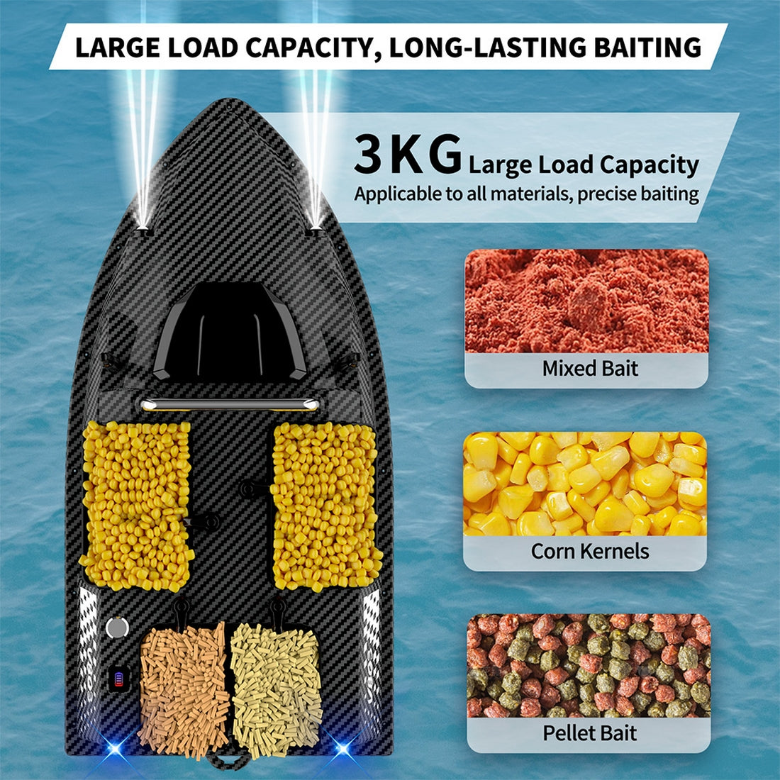 V803 PRO GPS Smart Bait Boat with 4 Hoppers