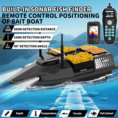 V803 PRO GPS Smart Bait Boat with 4 Hoppers