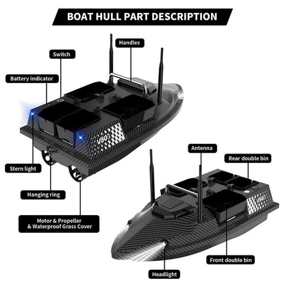 V803 PRO GPS Smart Bait Boat with 4 Hoppers