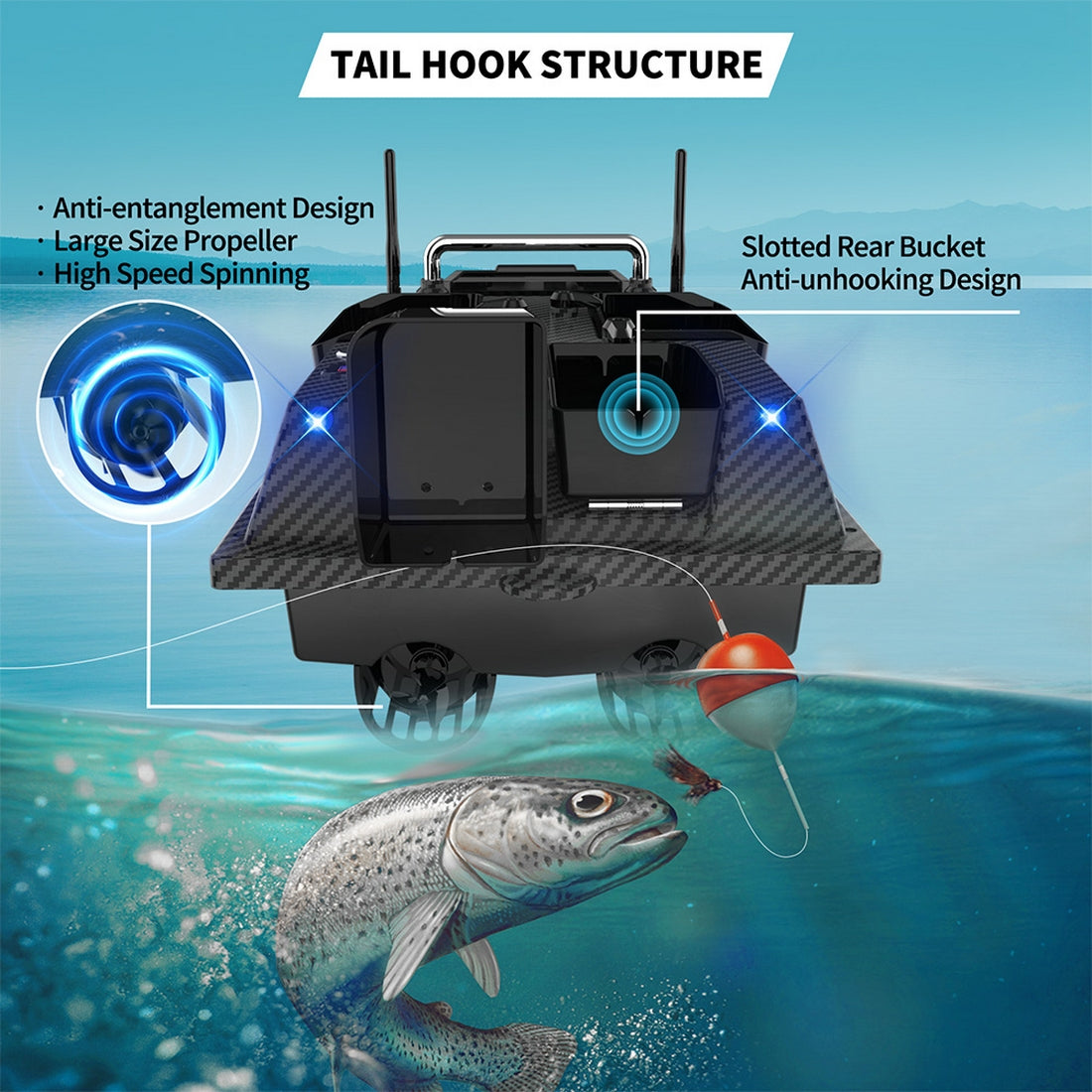 V803 PRO GPS Smart Bait Boat with 4 Hoppers