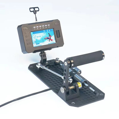 FF10 Flight Simulator Controller 10-Link 2.4G RC Transmitter with Throttle, Cyclic Stick & Rudder Pedals, ELRS 2.4G, CNC Metal Build for Fixed Wing, Helicopter & Multirotor