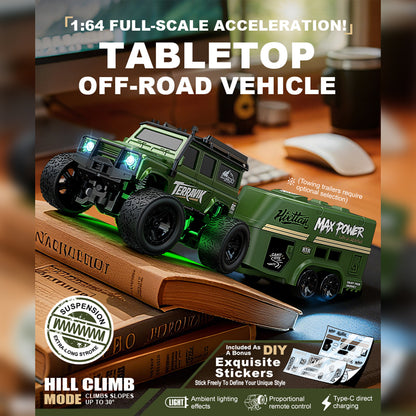 1/64 Scale 2.4G Full Proportional RC Crawler Truck with Trailer
