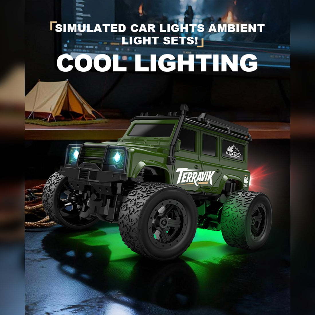 1/64 Scale 2.4G Full Proportional RC Crawler Truck with Trailer