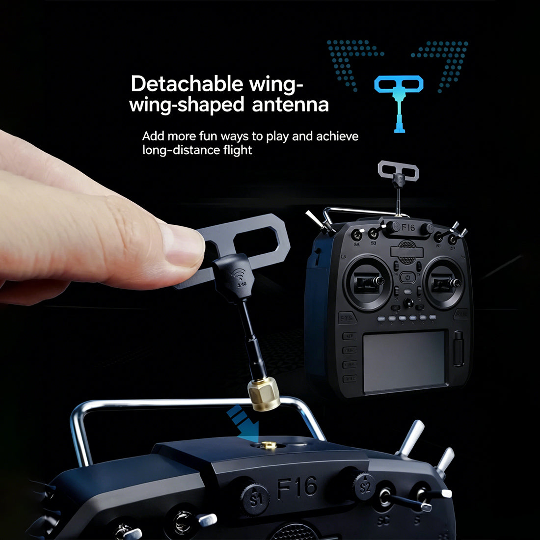 FATFISH F16 FPV RC Transmitter with Hall Gimbals