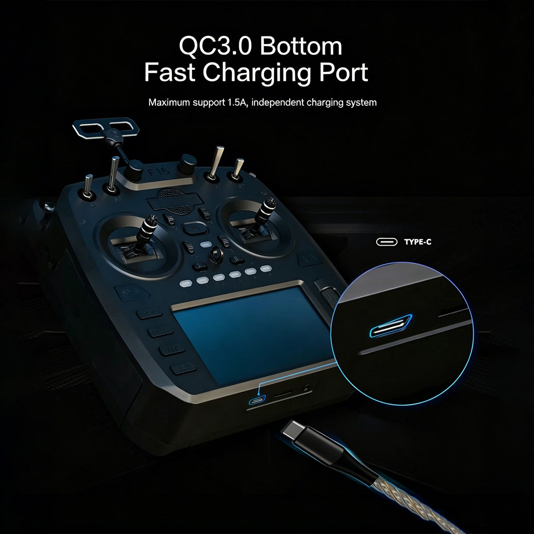 FATFISH F16 FPV RC Transmitter with Hall Gimbals