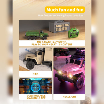 1/64 Scale 2.4G Mini Alloy Military Control Vehicle RC Car