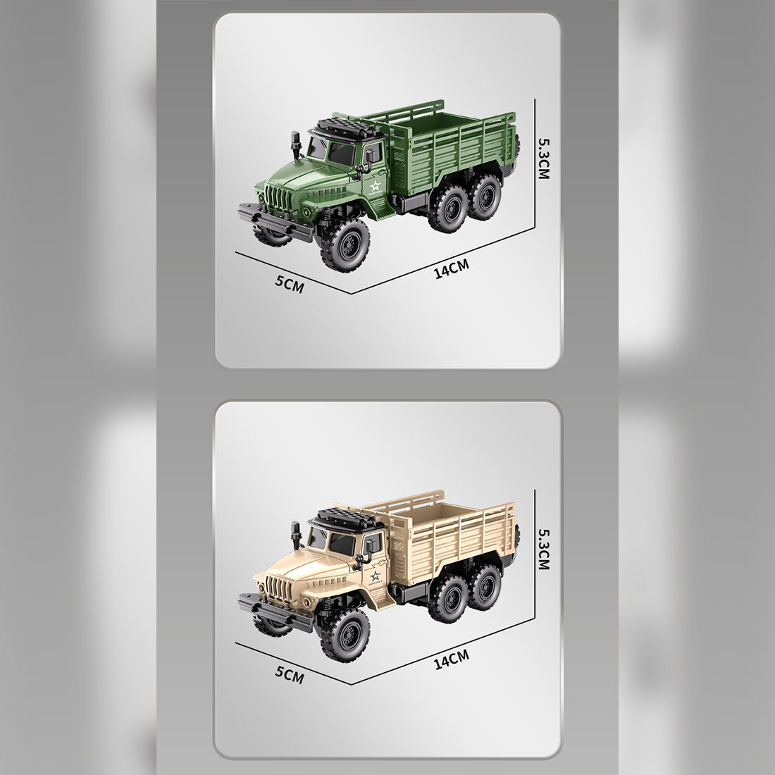1/64 Scale 2.4G Mini Alloy Military Control Vehicle RC Car