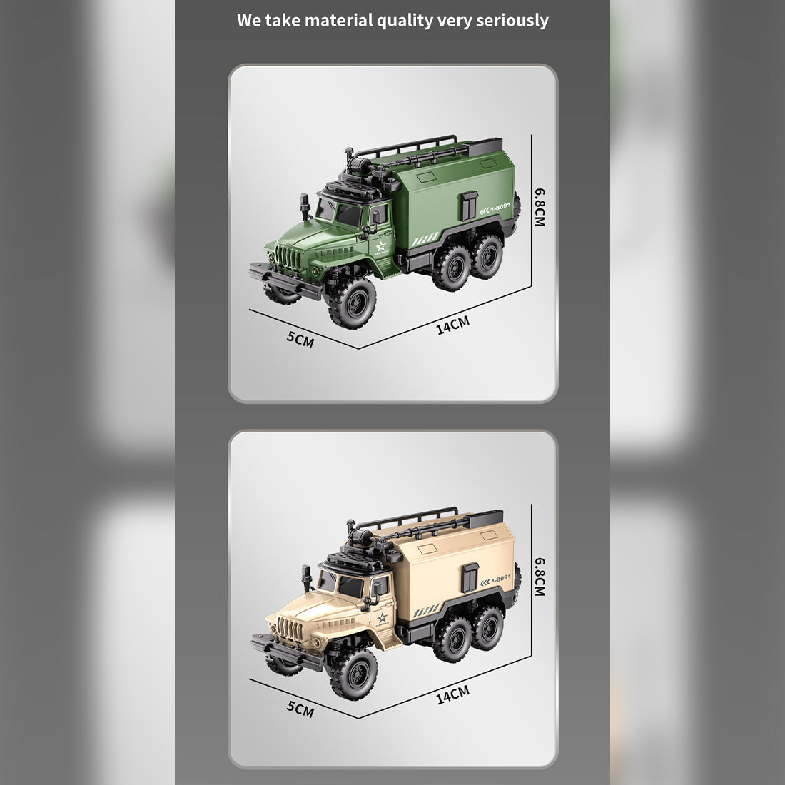 1/64 Scale 2.4G Mini Alloy Military Control Vehicle RC Car