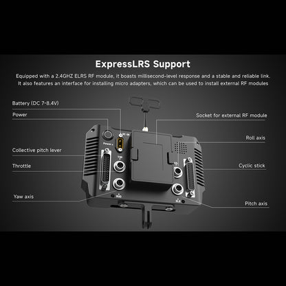 SENDUWING H17 RC Helicopter Flight Simulator Controller | 17CH CNC Metal Transmitter with Collective Pitch Lever & Foot Pedals