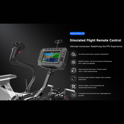 SENDUWING H17 RC Helicopter Flight Simulator Controller | 17CH CNC Metal Transmitter with Collective Pitch Lever & Foot Pedals