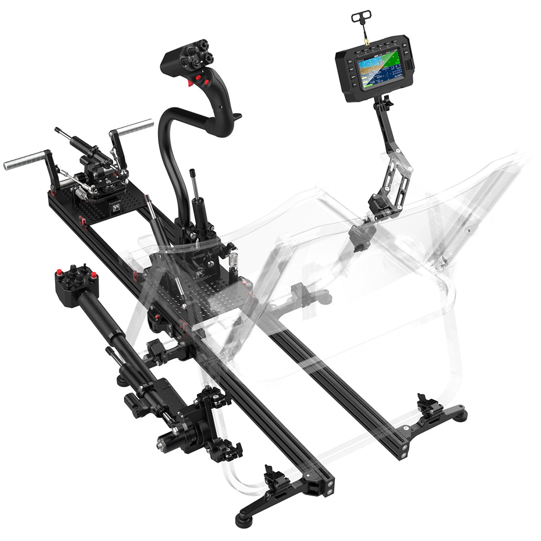 SENDUWING H17 RC Helicopter Flight Simulator Controller | 17CH CNC Metal Transmitter with Collective Pitch Lever & Foot Pedals