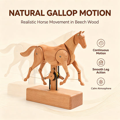 Mechanical Horse Wooden Automaton Model