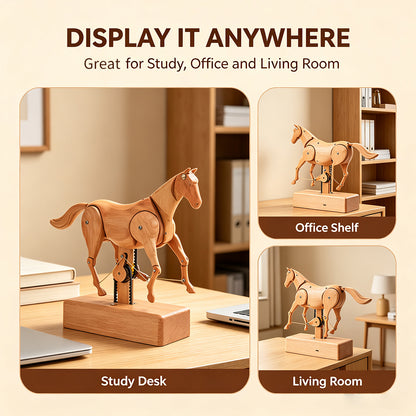 Mechanical Horse Wooden Automaton Model