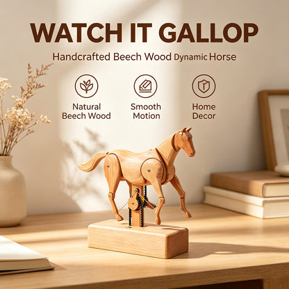 Mechanical Horse Wooden Automaton Model