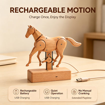 Mechanical Horse Wooden Automaton Model