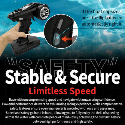 2.4GHz 35KM/H RC Power Boat with 395 Brushed Motor and Water Cooling