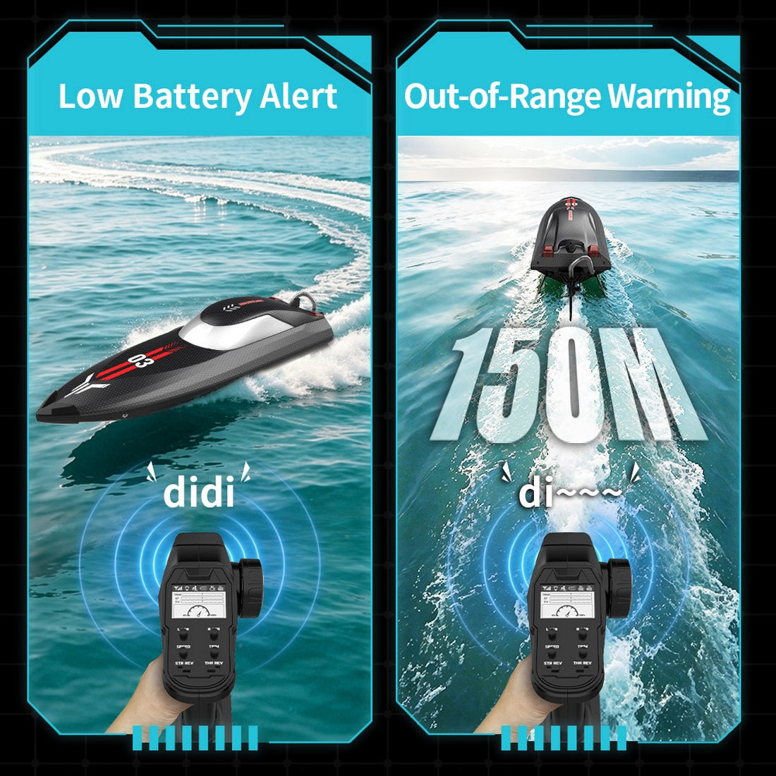2.4GHz 35KM/H RC Power Boat with 395 Brushed Motor and Water Cooling