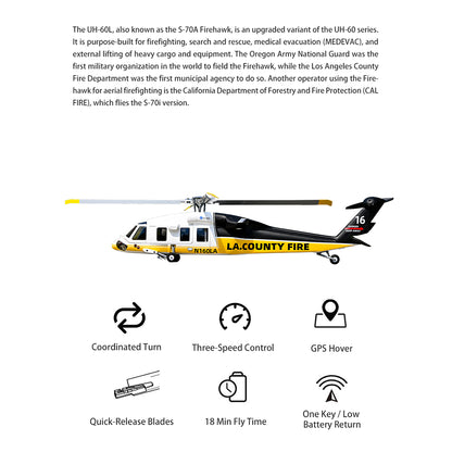 FLYWING UH-60L 2.4G 6CH 470-Class Quik-Release 4-Rotor Scale RC Military Helicopter Model with ACE Flight Controller