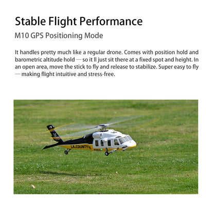 FLYWING UH-60L 2.4G 6CH 470-Class Quik-Release 4-Rotor Scale RC Military Helicopter Model with ACE Flight Controller
