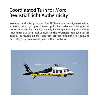 FLYWING UH-60L 2.4G 6CH 470-Class Quik-Release 4-Rotor Scale RC Military Helicopter Model with ACE Flight Controller