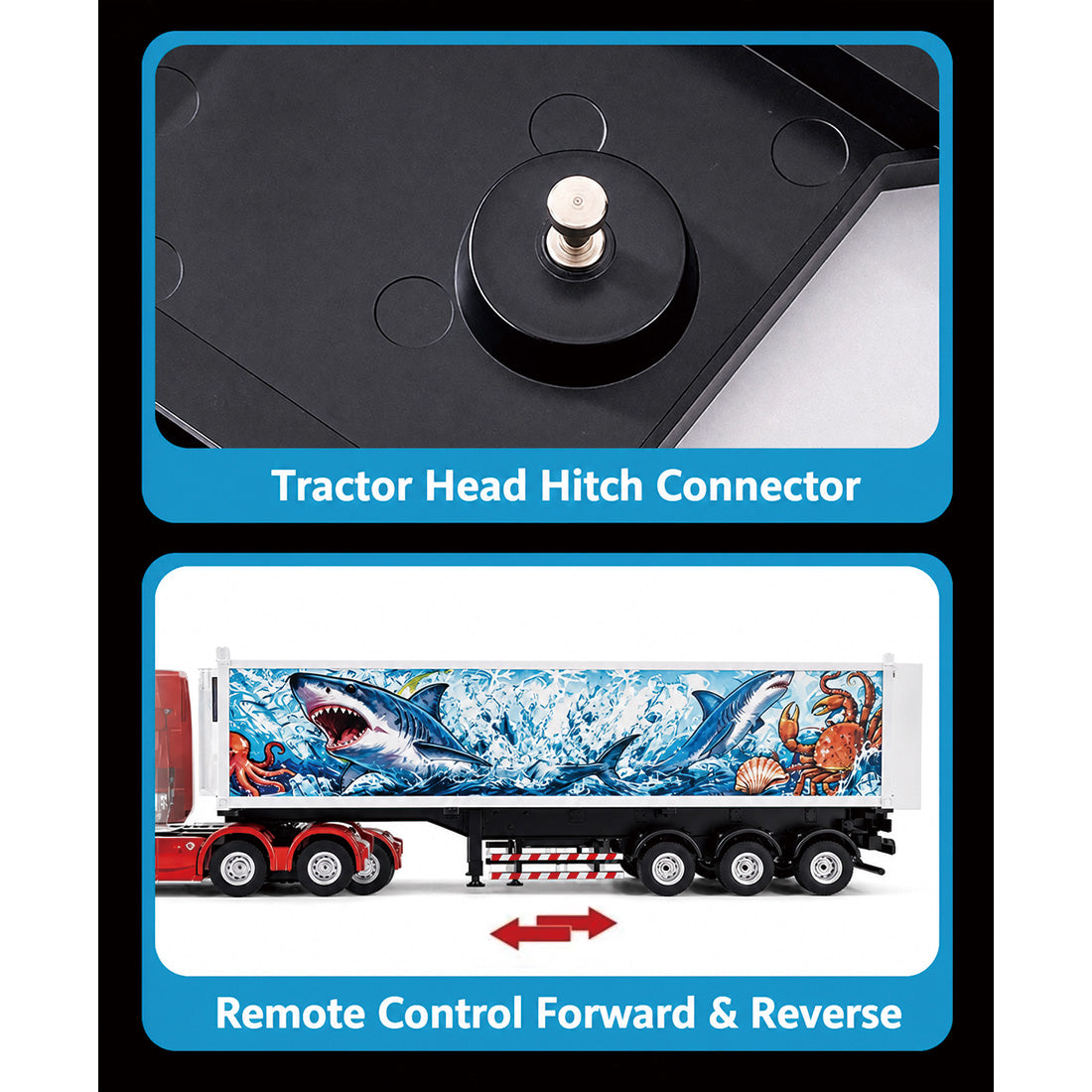 1:18 Simulated Cold Chain Refrigerated Container Trailer Set