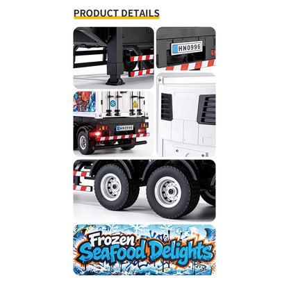 1:18 Simulated Cold Chain Refrigerated Container Trailer Set