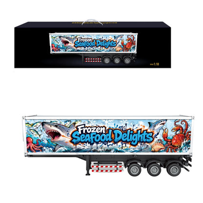 1:18 Simulated Cold Chain Refrigerated Container Trailer Set
