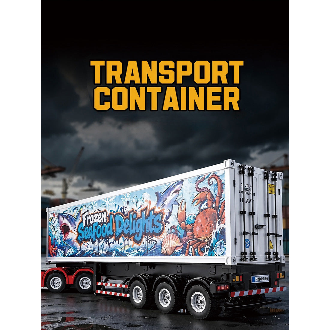 1:18 Simulated Cold Chain Refrigerated Container Trailer Set