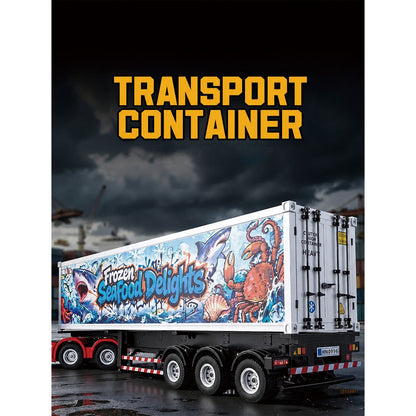 1:18 Simulated Cold Chain Refrigerated Container Trailer Set
