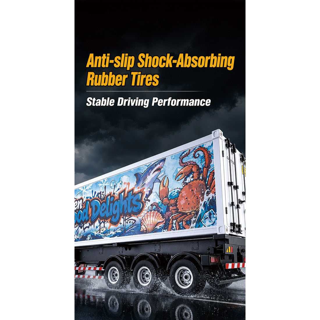 1:18 Simulated Cold Chain Refrigerated Container Trailer Set