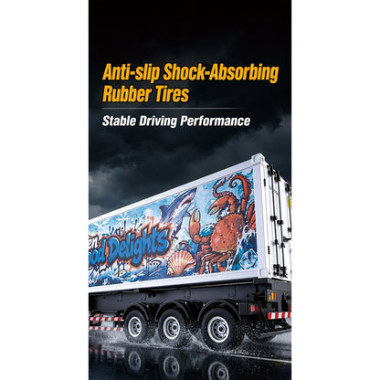 1:18 Simulated Cold Chain Refrigerated Container Trailer Set