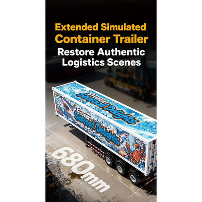 1:18 Simulated Cold Chain Refrigerated Container Trailer Set