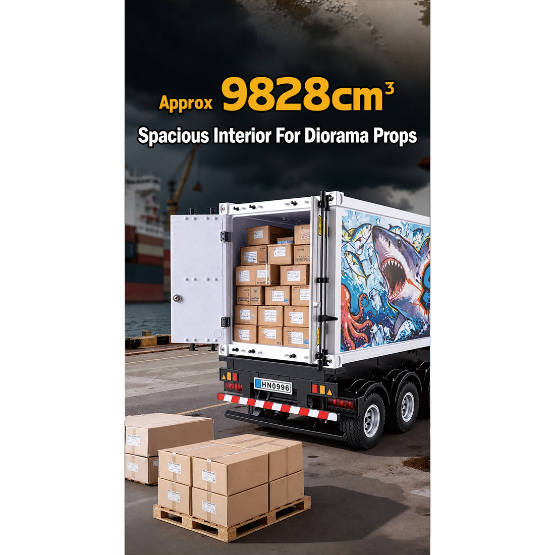 1:18 Simulated Cold Chain Refrigerated Container Trailer Set