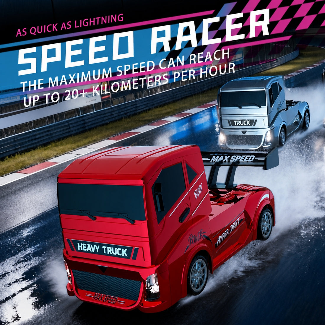 1/24 Scale 4WD RC Drift Truck, 2.4GHz RC Racing Vehicle