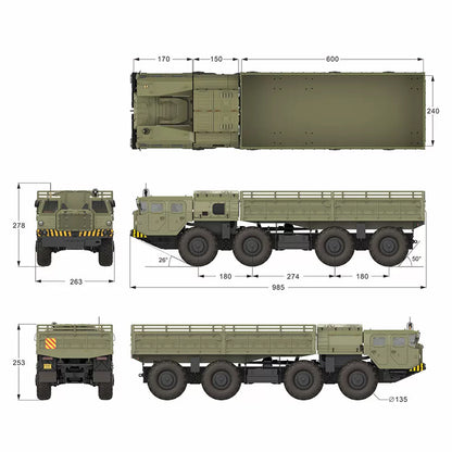 CROSSRC CC8 1/12 Scale 2.4G RC Heavy-Duty Fully Detailed 8x8 Off-Road Military Truck