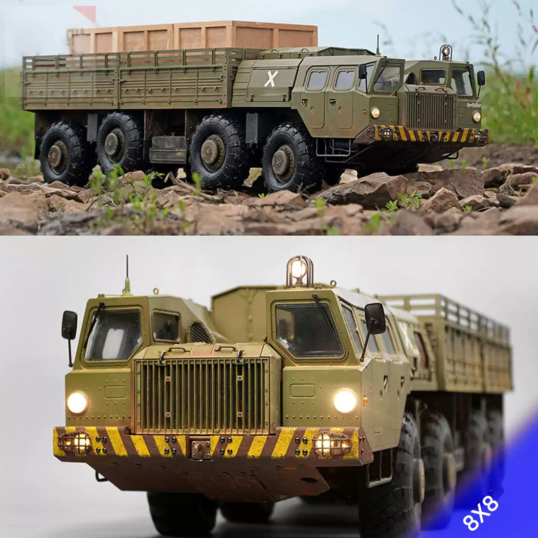 CROSSRC CC8 1/12 Scale 2.4G RC Heavy-Duty Fully Detailed 8x8 Off-Road Military Truck