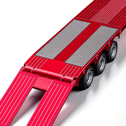 1/64 Scale 2.4G 12-Frequency Heavy Duty RC Flatbed Semi Truck Model with Sound & Light Effects