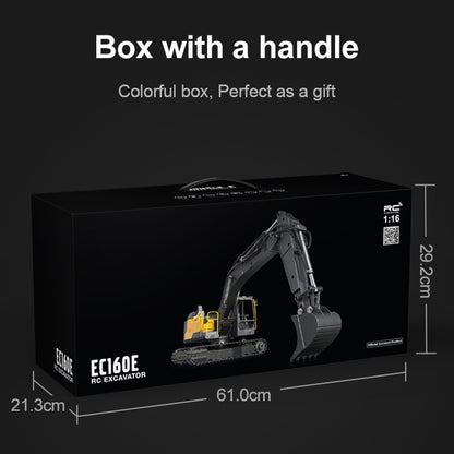 1/16 Scale RC EC160E Excavator, 2.4GHz Alloy Construction Vehicle
