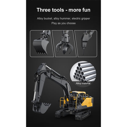 1/16 Scale RC EC160E Excavator, 2.4GHz Alloy Construction Vehicle