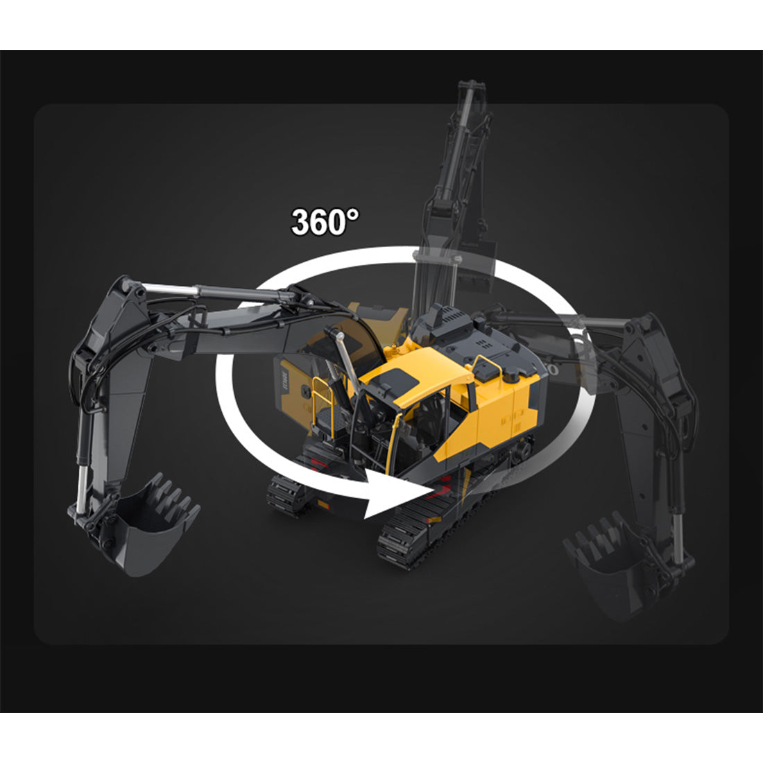 1/16 Scale RC EC160E Excavator, 2.4GHz Alloy Construction Vehicle