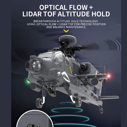 YU XIANG F11-S AH64 1/32 Scale 2.4G 6CH RC Dual-axis Co-drive Flybarless 6G/3D Stunt Apache Helicopter Model