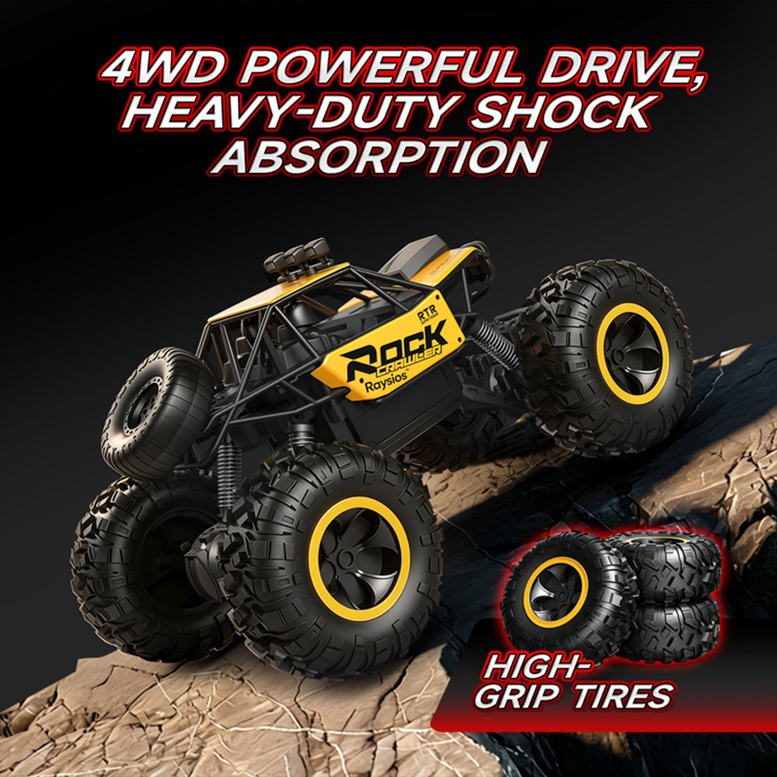 FPV RC Crawler Car with 2.8" Screen Remote, 4WD All-Terrain Truck