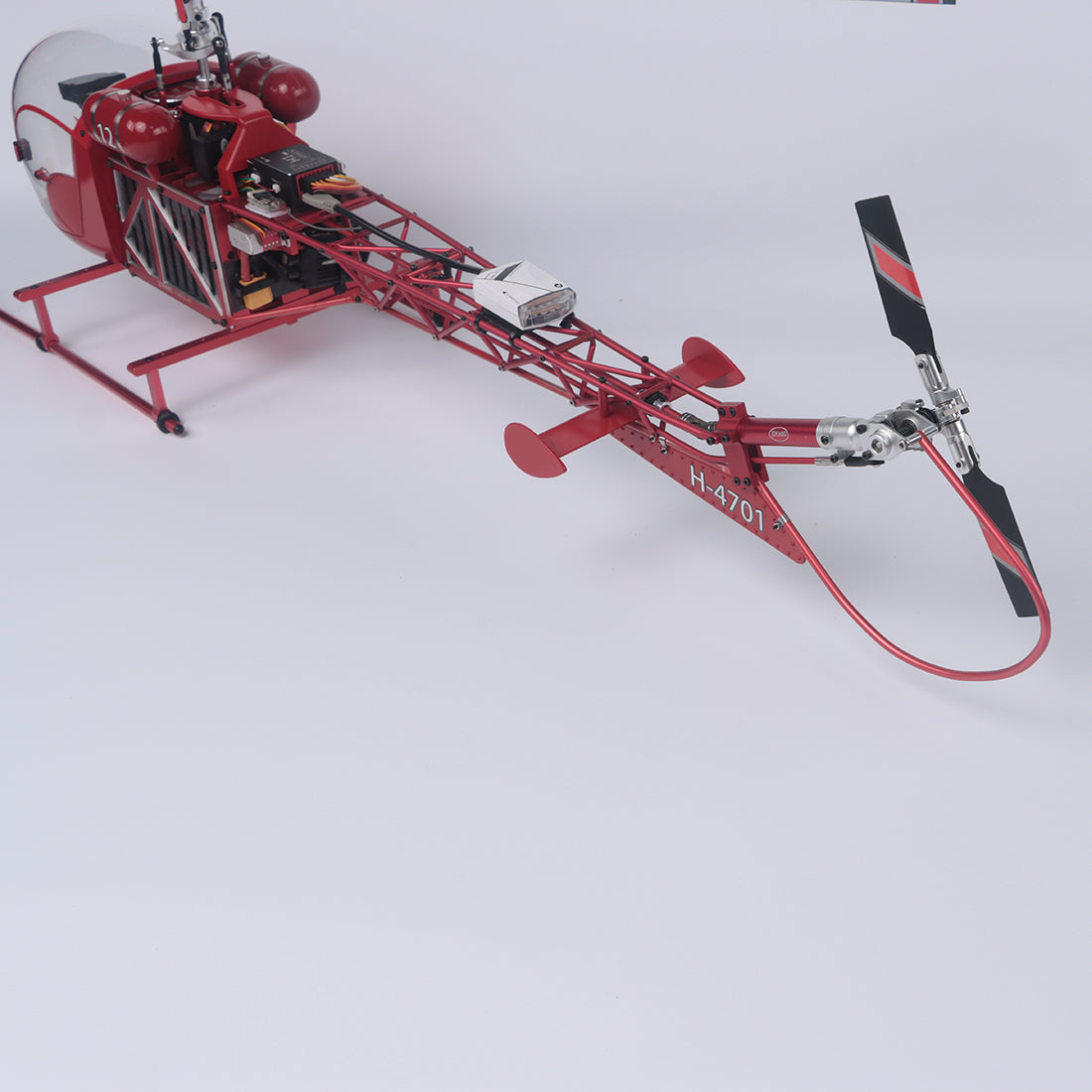 WOLFBUSH BELL-47 450 class model aircraft(Dual-Propeller Version) + 4S 4000mAh battery