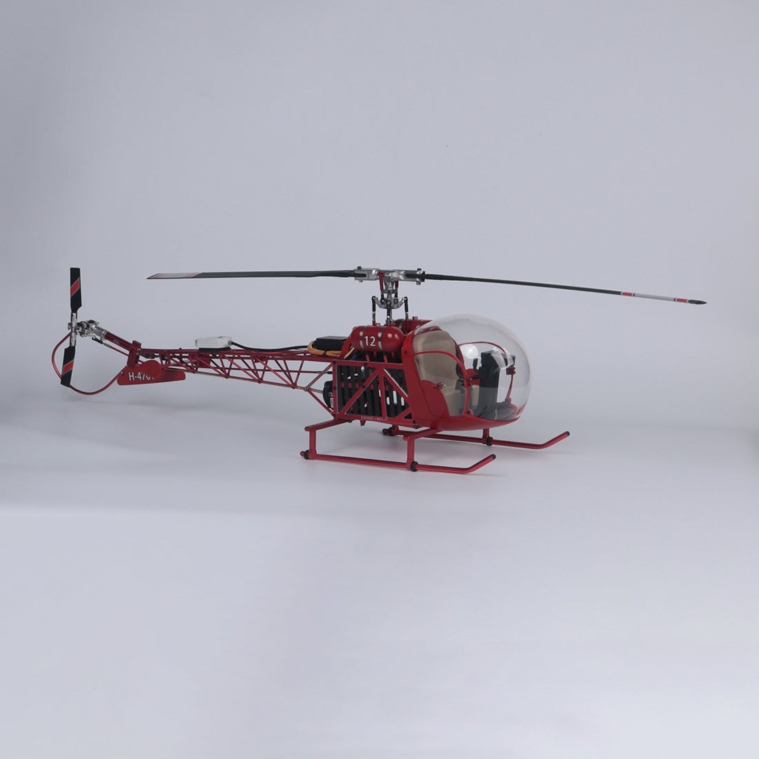 WOLFBUSH BELL-47 450 class model aircraft(Dual-Propeller Version) + 4S 4000mAh battery
