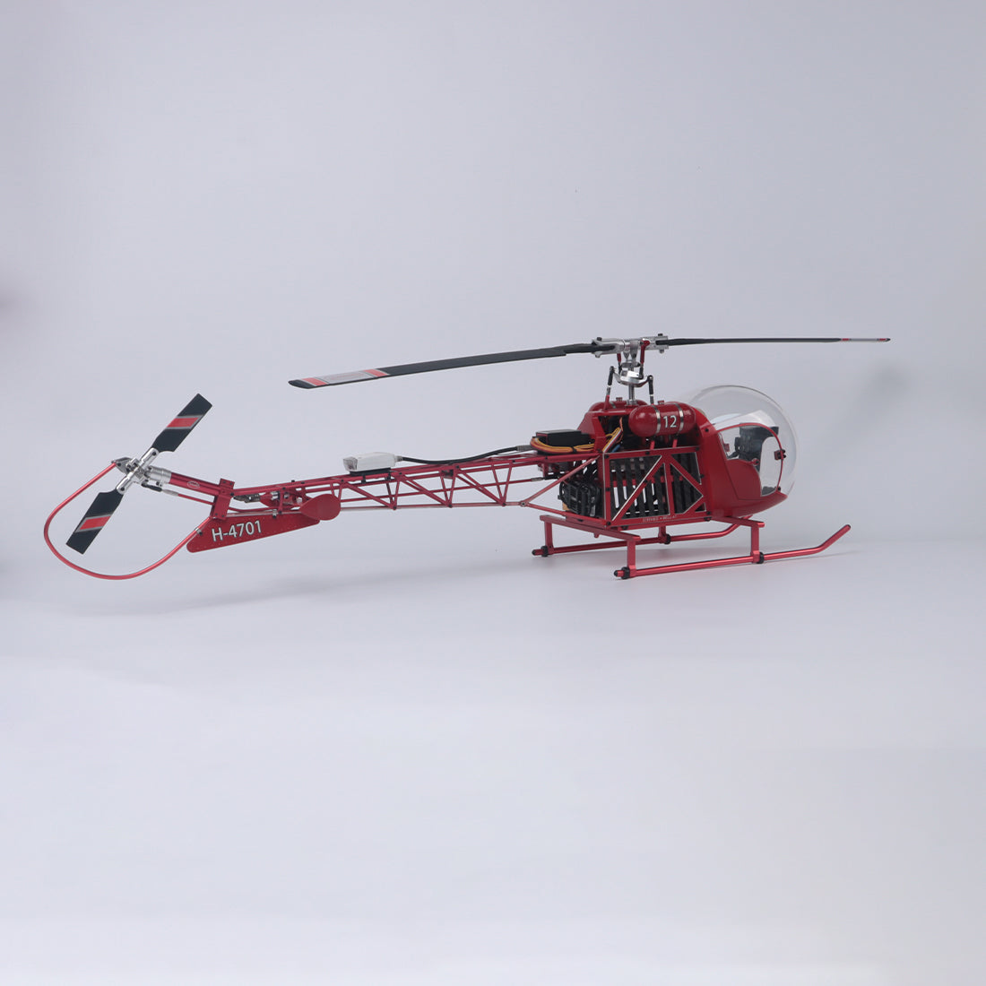 WOLFBUSH BELL-47 450 class model aircraft(Dual-Propeller Version) + 4S 4000mAh battery
