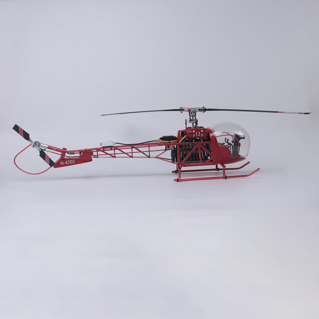 WOLFBUSH BELL-47 450 class model aircraft(Dual-Propeller Version) + 4S 4000mAh battery