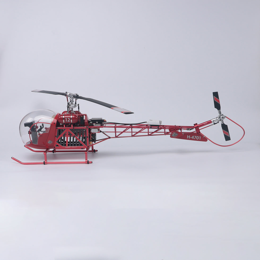 WOLFBUSH BELL-47 450 class model aircraft(Dual-Propeller Version) + 4S 4000mAh battery