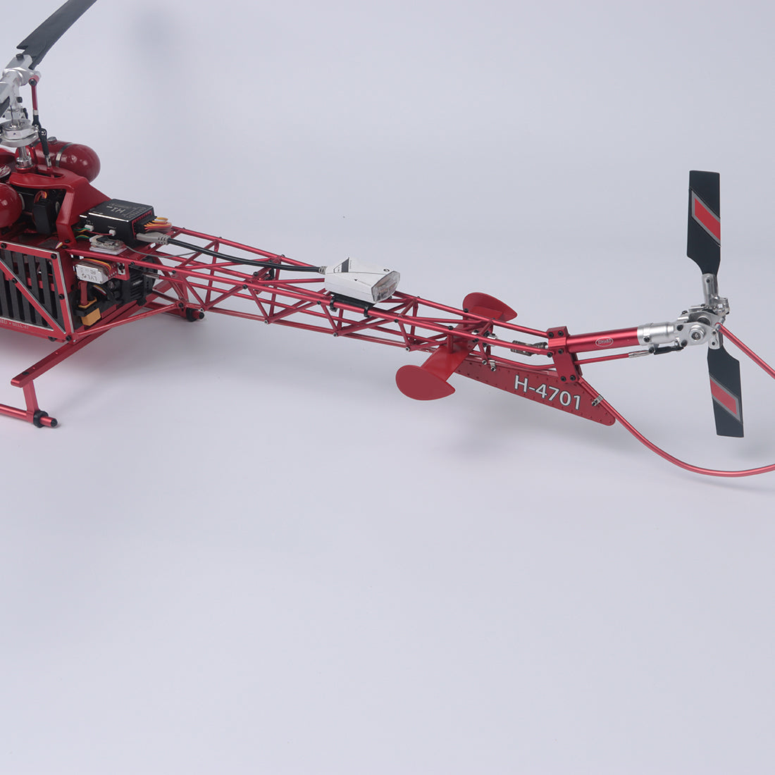 WOLFBUSH BELL-47 450 class model aircraft(Dual-Propeller Version) + 4S 4000mAh battery